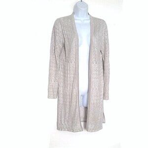 White House Black Market Cardigan Sweater W/ Silver Sparkle EUC Sz S